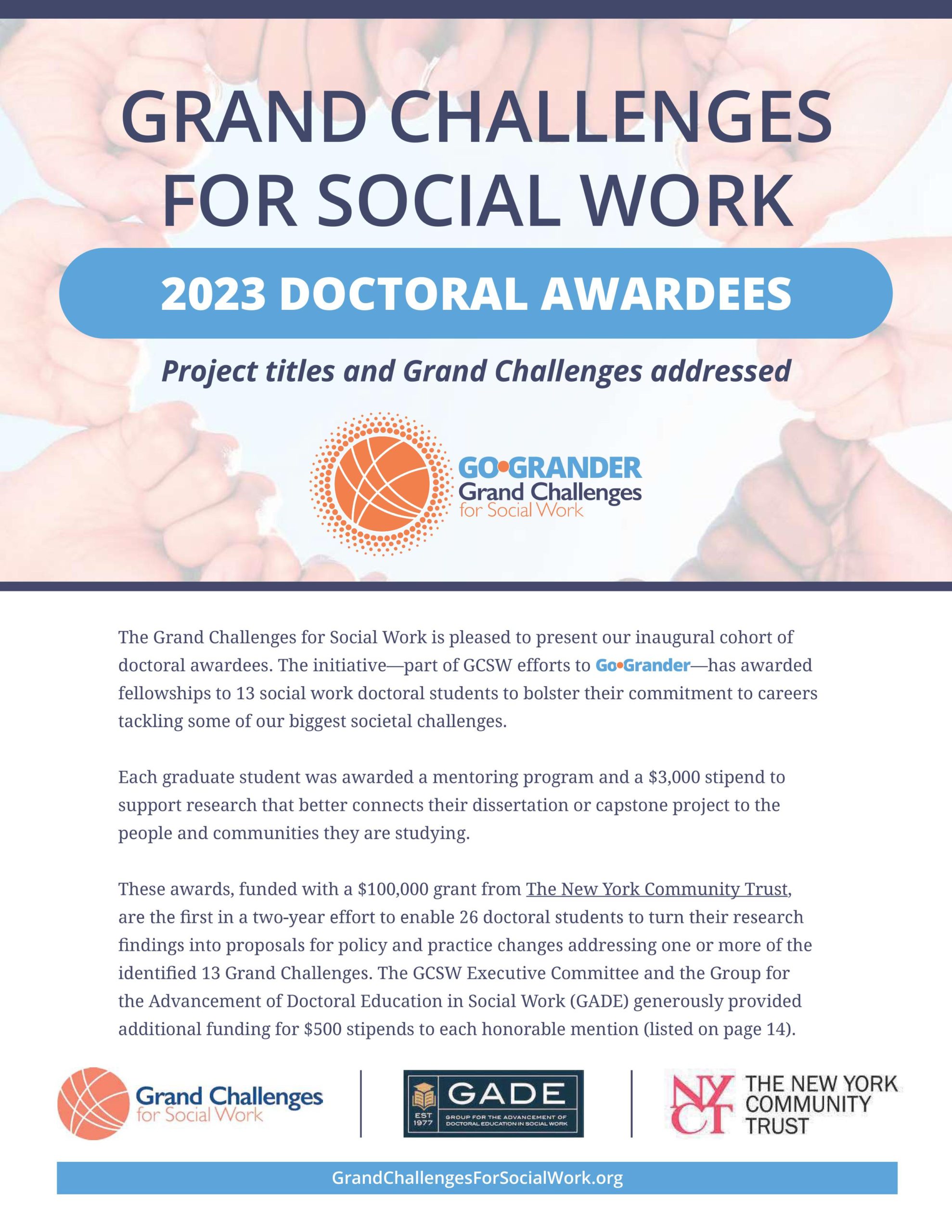 social work dissertation award